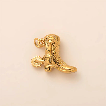 Fashion Dance Boot Pendant Necklace – Gold Plated Collarbone Chain Love Charm Jewelry for Women