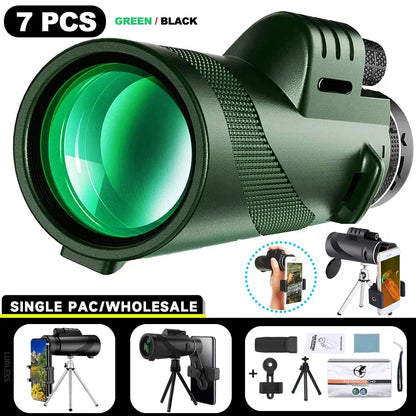 80x100 Portable HD Zoom Telescope | Folding Long-Distance Mini Telescope for Hunting, Camping & Travel