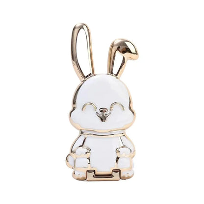 Universal Cat Mobile Phone Holder – 2-in-1 Metal Cell Phone Stand with Finger Grip & Makeup Mirror
