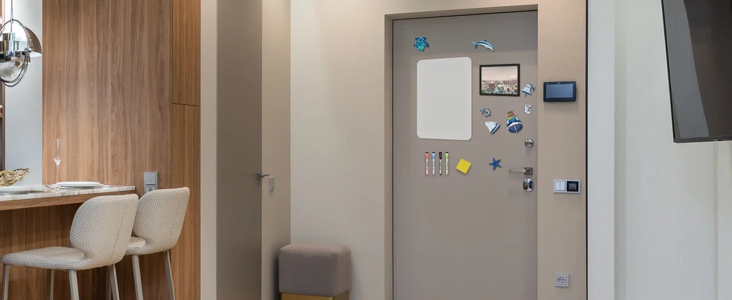 A2 Magnetic Dry Erase Whiteboard for Fridge – 23.6" x 16.5" Board with 8 Markers & Eraser