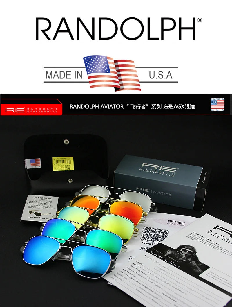 RE Military Aviation Sunglasses — Vintage Titanium Frame Pilot Glasses for Men & Women