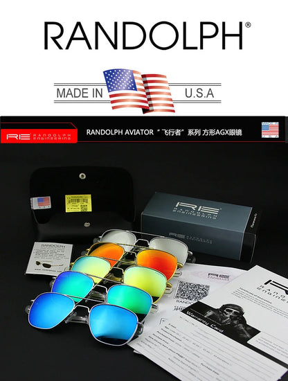 RE Military Aviation Sunglasses — Vintage Titanium Frame Pilot Glasses for Men & Women