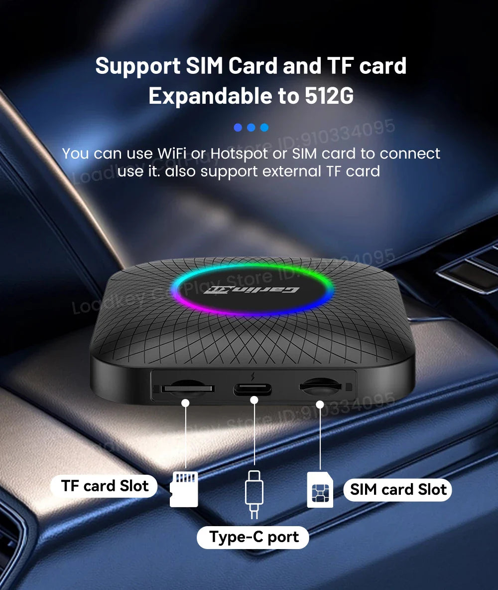Carlinkit CarPlay AI Box — Qualcomm 6125 8-Core, Android 13, Wireless & Wired CarPlay, Android Auto for OEM Cars