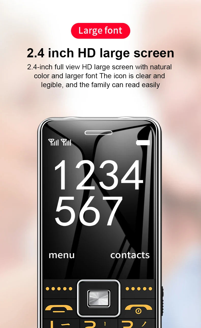 GSM 2G G600 BAR Phone – Dual SIM, 6800mAh Battery, SOS Button, 2.4" Screen, MP3 Recorder Mobile Cellphone for Seniors
