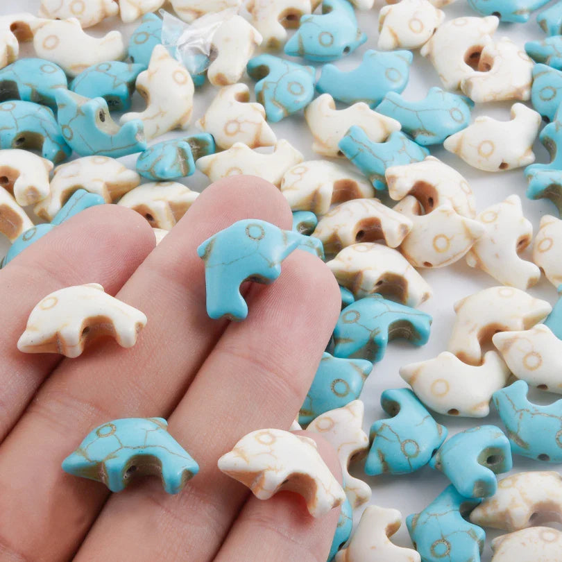 10/20/30PCS Colorful Ceramic Animal Beads – 2mm Hole Clownfish, Turtle, Star & Conch Shell for DIY Jewelry, Bracelets & Crafts