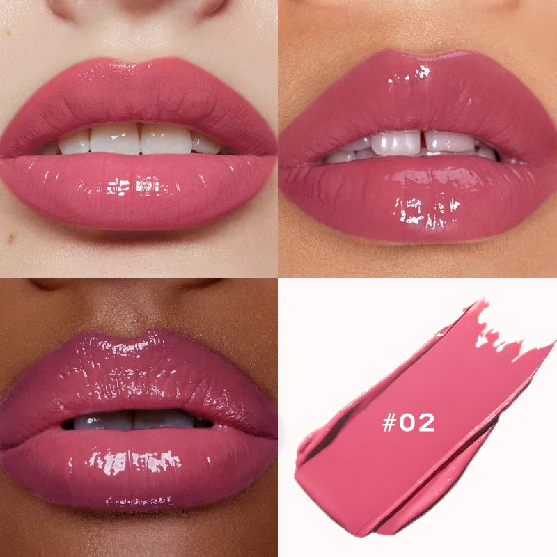 Watery Mirror Lipstick – White, Moisturizing Lip Gloss with Water-Light Shine, Non-Sticky Formula