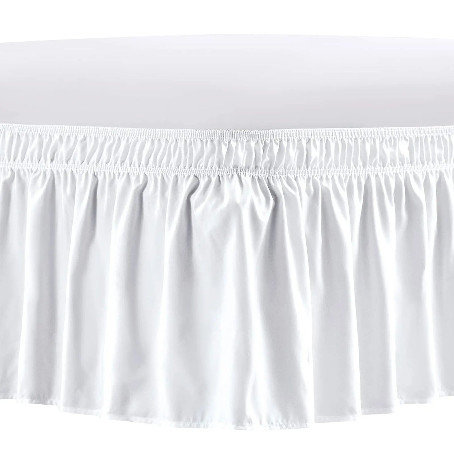 Elastic Wrap Around Bed Skirt – Wrinkle, Fade & Shrink Resistant Easy Fit Dust Ruffle for Adjustable Beds