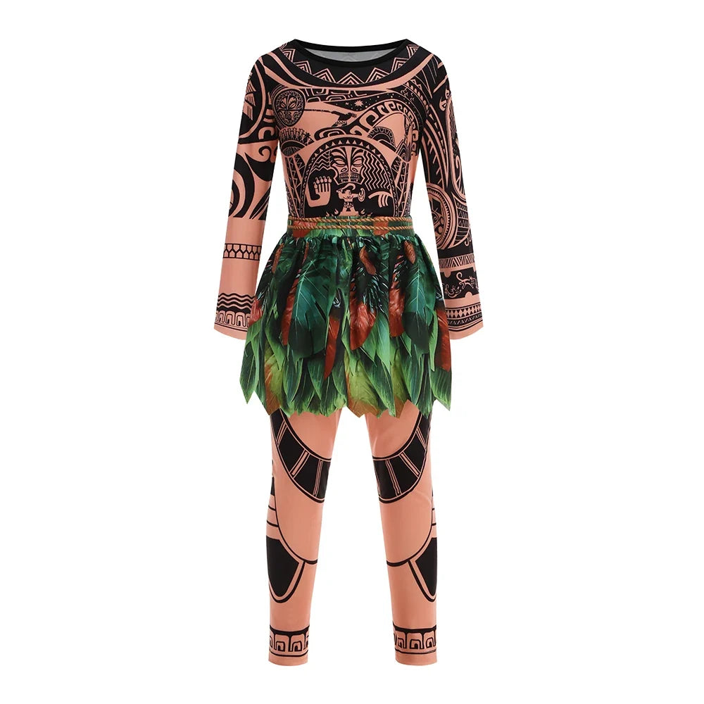 Disney Moana Princess Dress - Girls Vaiana Ocean Adventure Halloween Cosplay Costume