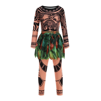 Disney Moana Princess Dress - Girls Vaiana Ocean Adventure Halloween Cosplay Costume