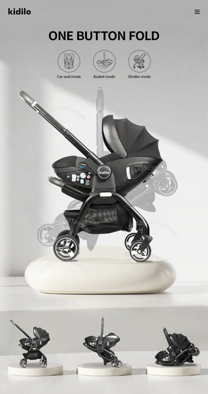Multi-Functional Newborn Baby Stroller — Portable 4-in-1 Sleeping Basket, Safety Seat & Travel Cart