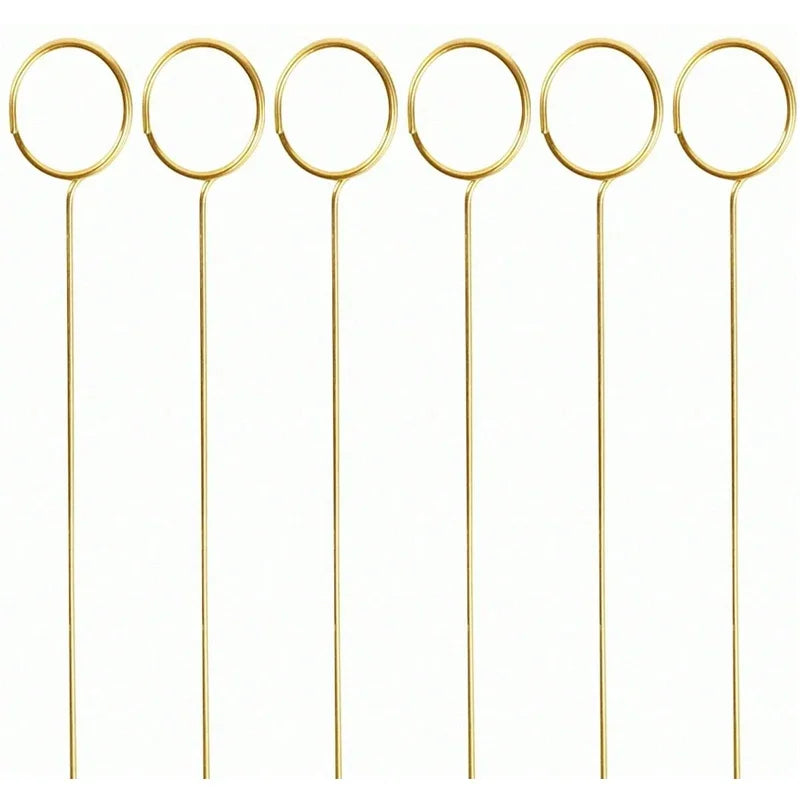 100/20x Metal Flower Card Holders – Golden Heart-Shaped Pickup Stick Clips for DIY Wedding Floral Arrangements