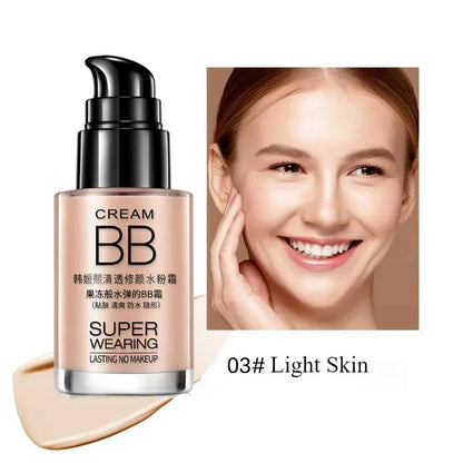 Moisturizing BB Foundation Cream – Waterproof & Sweat-Proof Concealer with Long-Lasting Natural Coverage & Skin Isolation Effect