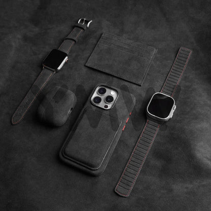 Magnetic Alcantara Strap for Apple Watch Ultra 2, 49mm, 46mm, 45mm, 44mm, Suede Leather Band for iWatch Series 10, 9, 8, 7, 6, 5, SE