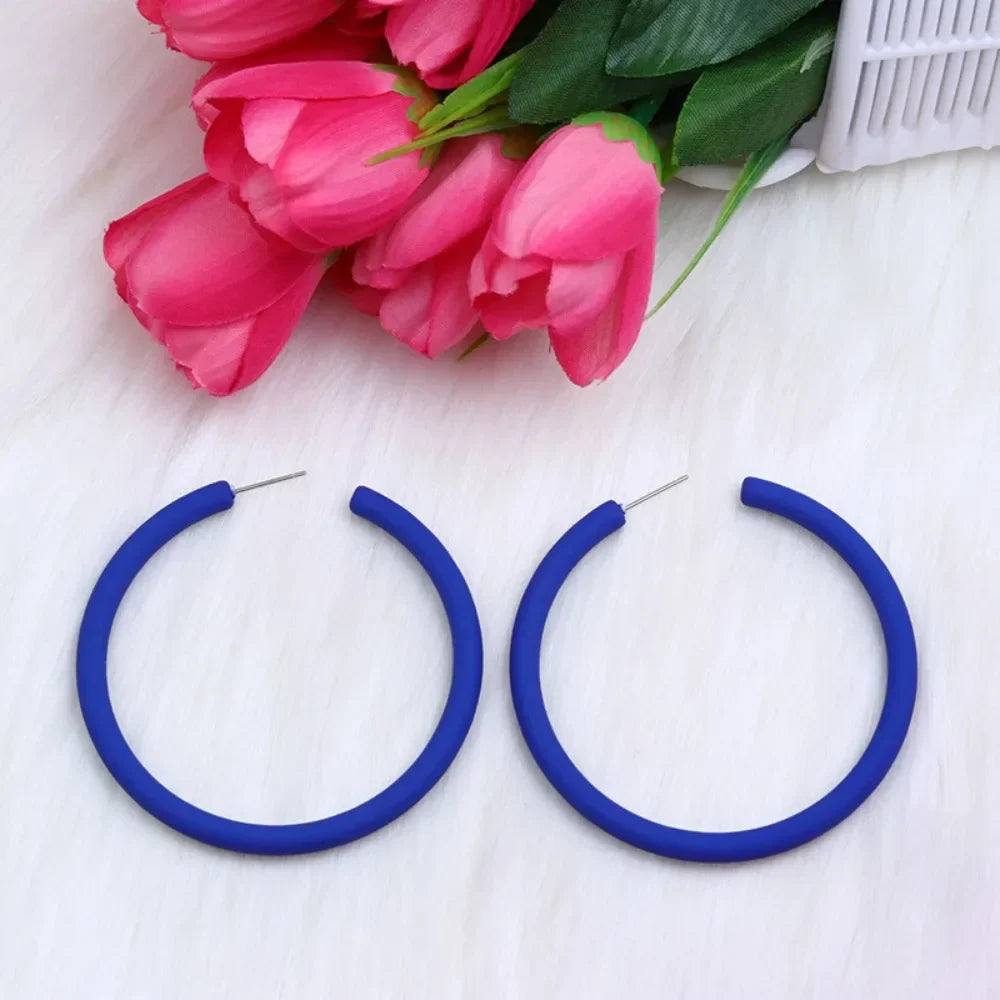 Women’s Funny Acrylic Circular Earrings – Round Ear Jewelry, Popular Fashion Accessory Gift