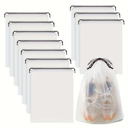 5/10/20PCS Portable Drawstring Shoe Storage Bags — Waterproof Transparent Eco Travel & Makeup Organizer Bags
