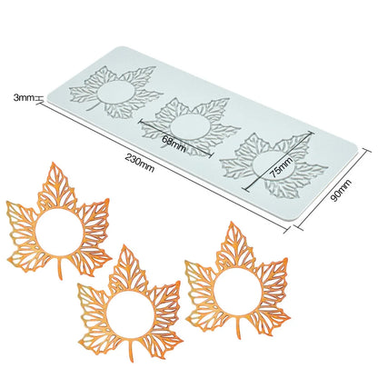 Various Leaves & Geometric Flower Silicone Cake Lace Mold — Cake Decorating Border Tool for Baking