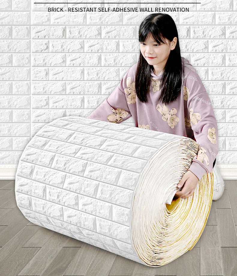 3D Self-Adhesive Foam Brick Wallpaper – Antique Waterproof Wall Stickers for Living Room & Bedroom Decoration