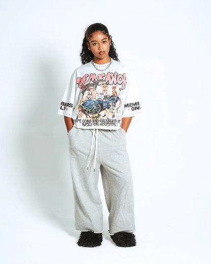 Women’s Harajuku Klein Stone Embroidery Crop Tee – Y2K Gothic Graphic, Cotton Loose Long Sleeve Hip Hop T-Shirt