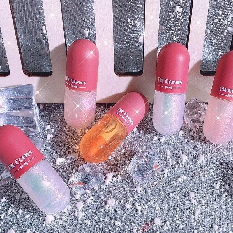 Mini Capsule Liquid Lip Balm – Moisturizing Transparent Color-Changing Plumping Jelly Lip Gloss