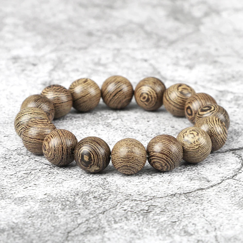 Natural Wooden Beads Bracelet – Tibetan Buddha Rosary Handmade – Yoga, Meditation, Prayer Beaded Jewelry for Men and Women – Perfect Gifts
