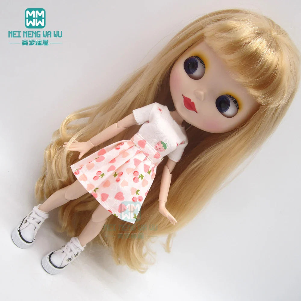 Blythe Doll Accessories Set – Fashion Sweatshirt, Shoe Covers & Sneakers for Blythe & Azone Dolls, Christmas Gift