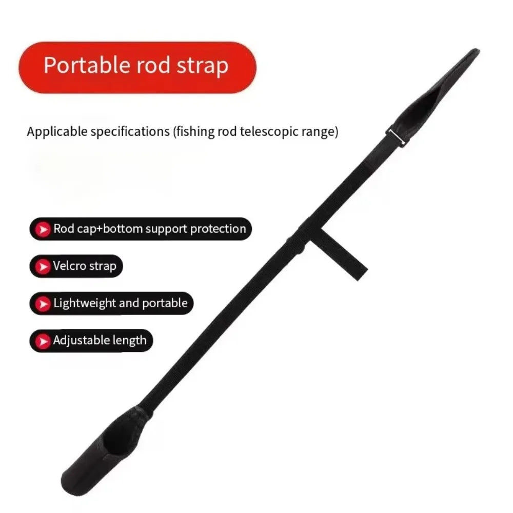 Adjustable Fishing Rod Storage Bag — Portable Shoulder Belt Protector for Reel and Rod, 1-Piece Fishing Accessory