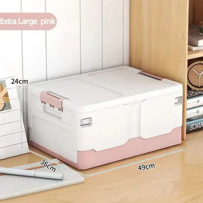 Extra Large Foldable Storage Box with Lid — Book, Snack, Toy, and Classroom Organizer for Home & Living Room