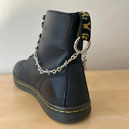 Gothic Punk Shoe Chain - Detachable Double Thorn Shoe Decor with Easy-Release Buckle for DIY Fashion