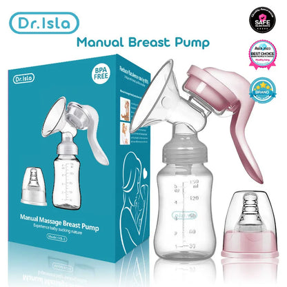 Dr.Isla Manual Breast Pump – BPA-Free Baby Nipple Suction Milk Feeding Bottle for Postpartum Care