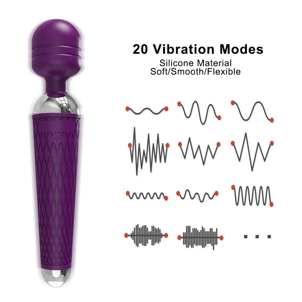 20-Speed Powerful AV Vibrator Magic-Wand - Clitoris Stimulator Sex Toy for Women - G-Spot Massager Erotic Product