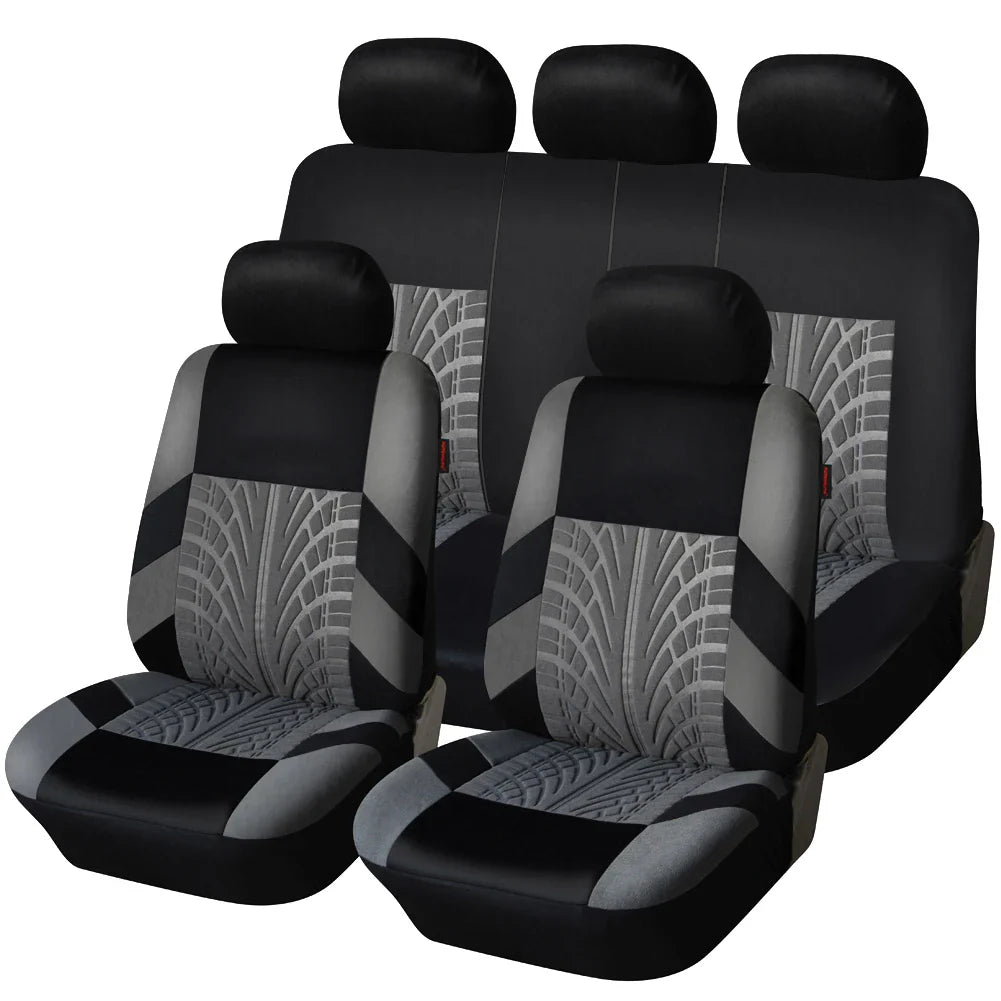 Brand Embroidery Universal Car Seat Cover Set with Organizer – Premium Interior Protection for Golf 4, Citroen C4, IZH 2126, Hyundai i20 & Honda Models