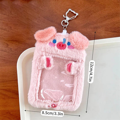 Cute Plush Photo Card Holder - Kpop Idol Bus Card Protector & Picture Album Case