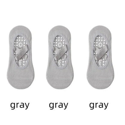Women’s Anti-Slip Yoga Socks 1–3 Pairs – Silicone Grip Ballet Pilates Backless Breathable Sport Socks for Fitness & Dance