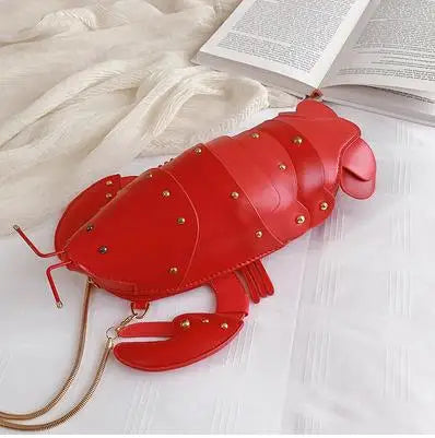 Cute Lobster Style Crossbody Mini Bag — PU Leather Chain Purse for Girls & Women Shoulder Clutch 2021