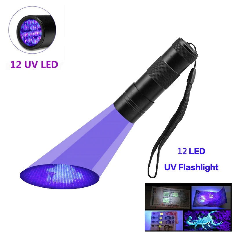 100 LED UV Flashlight 395NM – Black Light Torch for Dog Urine, Pet Stains & Bed Bug Detection