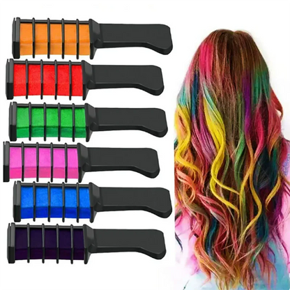 10-Color Hair Dye Comb Set – Multi-Color Disposable Hair Coloring Makeup Toy Kit for Girls