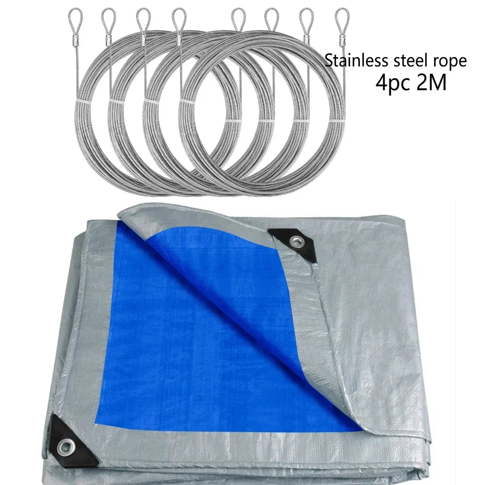 Heavy Duty Waterproof Large Tarpaulin 5x4m / 3x2m – Reinforced Outdoor Rain Cover Multipurpose Tarp for Garden, Backyard, Awning & Canopy Protection