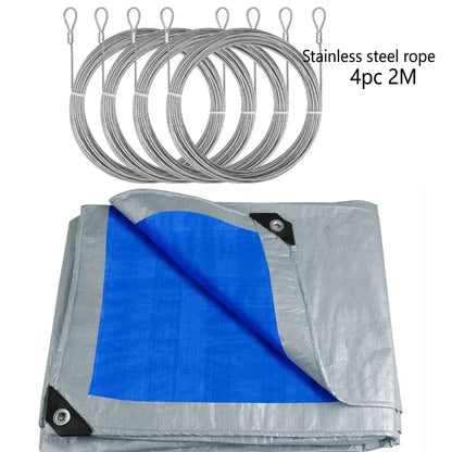 Heavy Duty Waterproof Large Tarpaulin 5x4m / 3x2m – Reinforced Outdoor Rain Cover Multipurpose Tarp for Garden, Backyard, Awning & Canopy Protection