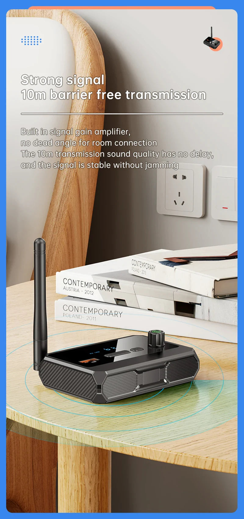 Bluetooth 5.3 Audio Receiver with USB U-Disk Play | RCA, 3.5mm AUX, Optical Fiber Wireless Adapter for Car Speakers