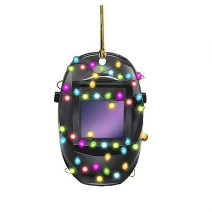 Acrylic Christmas Welder Ornament – Cartoon Tree Hanging Decoration for Car Mirror or Holiday Crafts