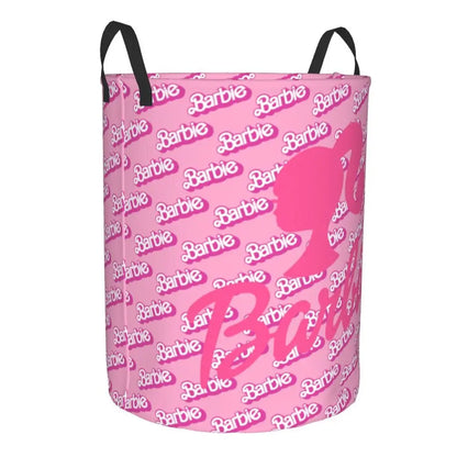 Custom Barbie Logo Laundry Basket – Collapsible Large Capacity Clothes Storage Bin, Disney Baby Hamper