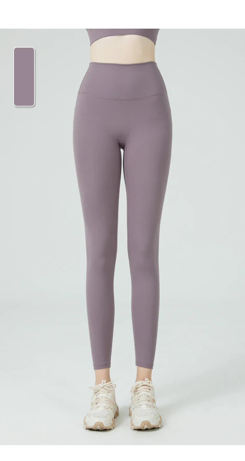 Naked Feel Butt-Lifting Yoga Leggings for Women – High Waist Sports Tights with Hidden Waist Pockets, Gym Fitness Wear
