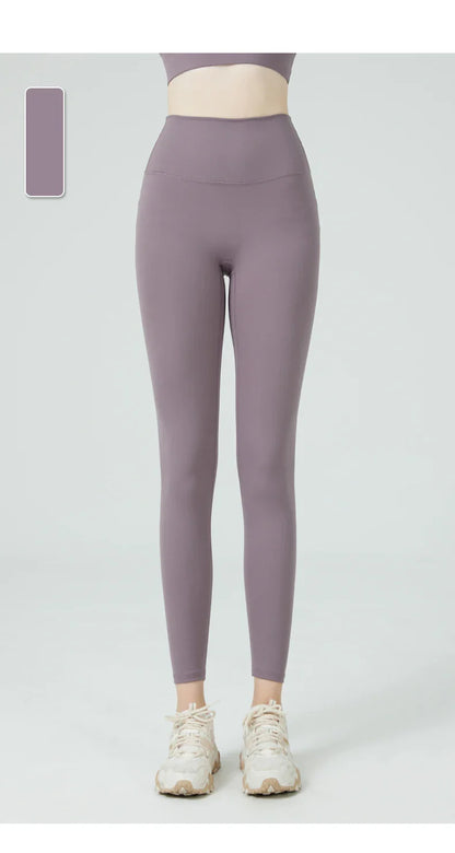 Naked Feel Butt-Lifting Yoga Leggings for Women – High Waist Sports Tights with Hidden Waist Pockets, Gym Fitness Wear