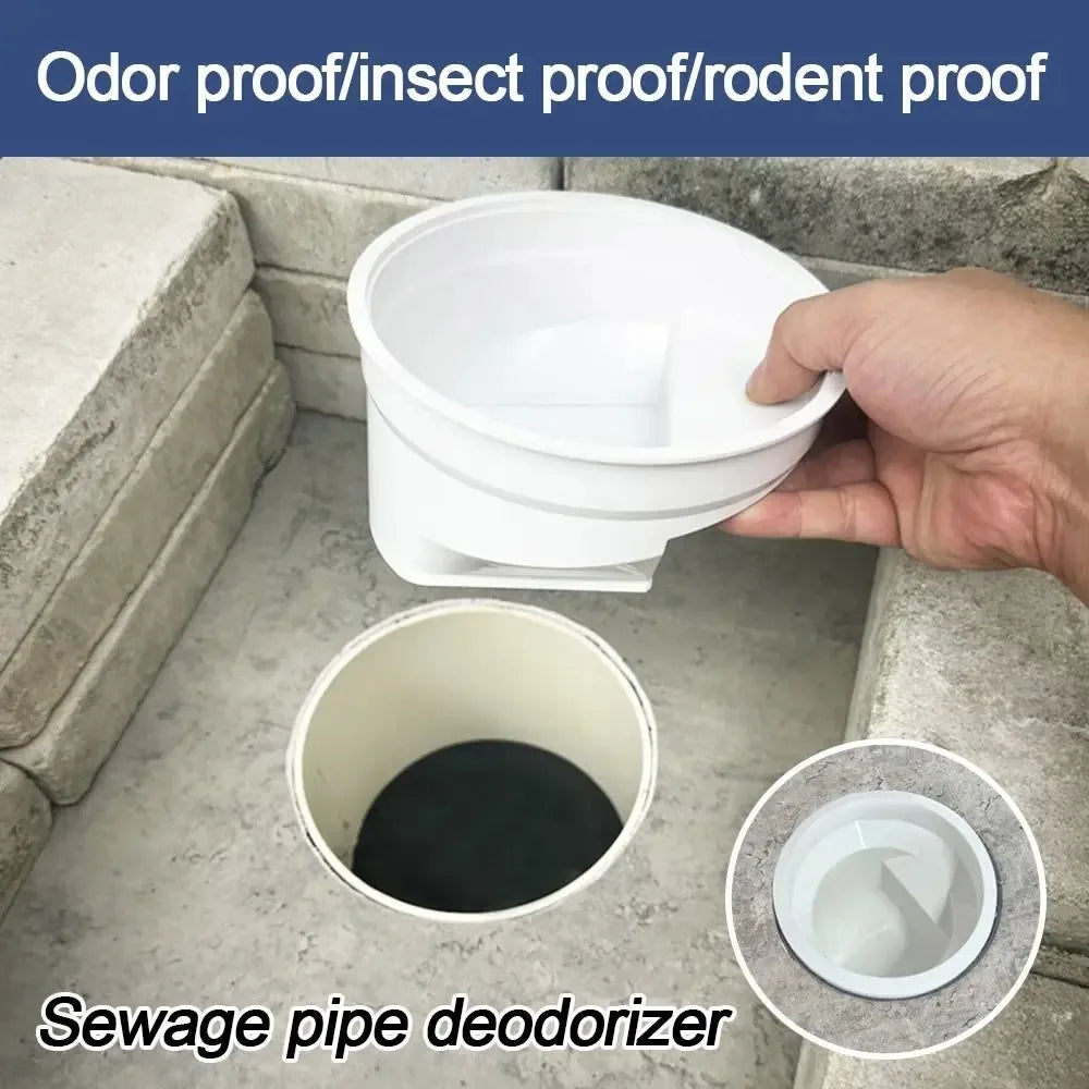 Automatic Closing Toilet Flange Ring – Anti-Leak, Odor-Resistant Floor Outlet Seal, Spill-Proof Shower Drain Bathroom Accessory