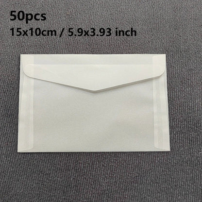50 Pcs Blank Translucent Envelopes – for Invitations, Postcards, Gift Boxes, Wedding & Business Letters