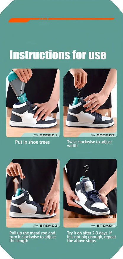 1/2 PCS Universal Adjustable Shoe Stretcher – Boot & Sneaker Widener with Steel Shaft for Left & Right Shoes