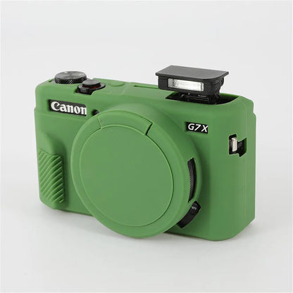 Canon G7X Silicone Camera Case - Soft Rubber Shockproof Body Cover with Lens Cap for G7X Mark II III G7XII G7X2 G7XIII G7X3