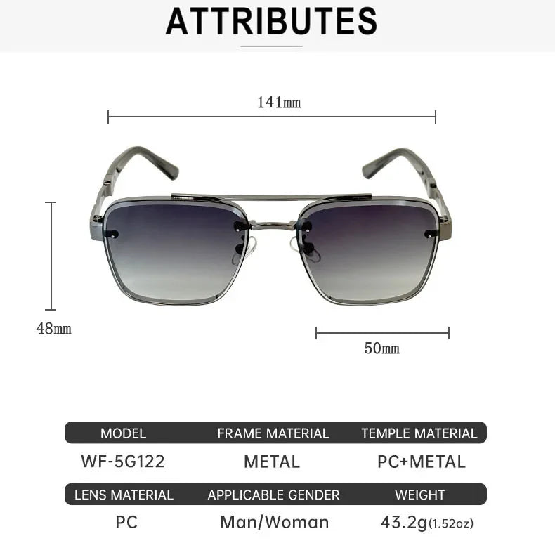 Luxury Square Sunglasses — Vintage Unisex Fashion Shades with UV Protection for Men & Women