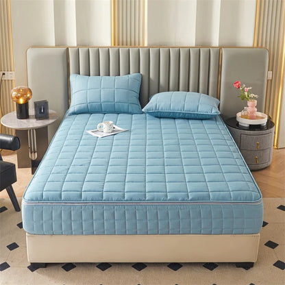 Six Sided Zipper Mattress Cover - Thick Quilted Fitted Mattress Protector Pad with Full Enclosure Customized Size