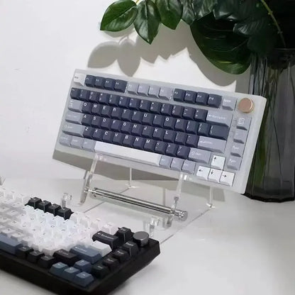 Transparent Acrylic Mechanical Keyboard Display Stand – Computer Keyboard Holder Layer Rack & Storage Tray for Desk Organization
